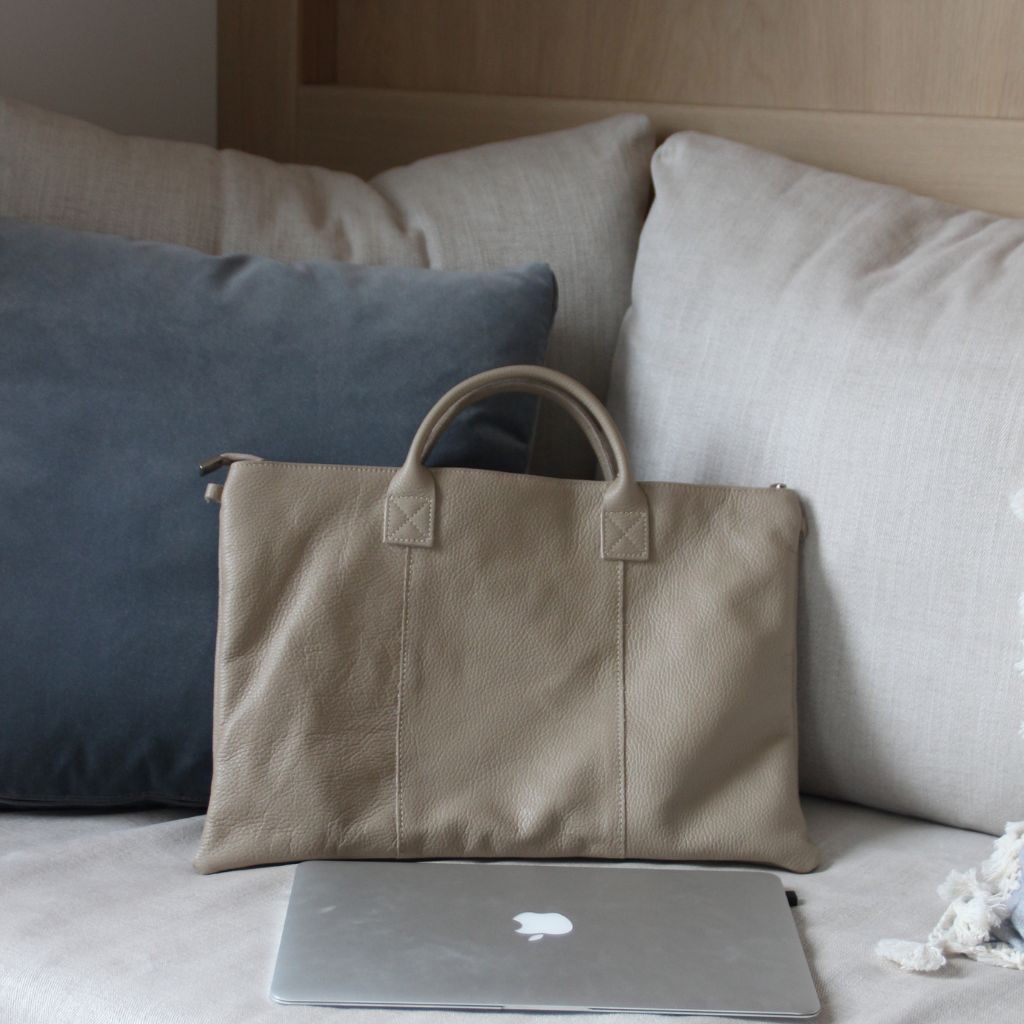 Grey Leather Computer Case