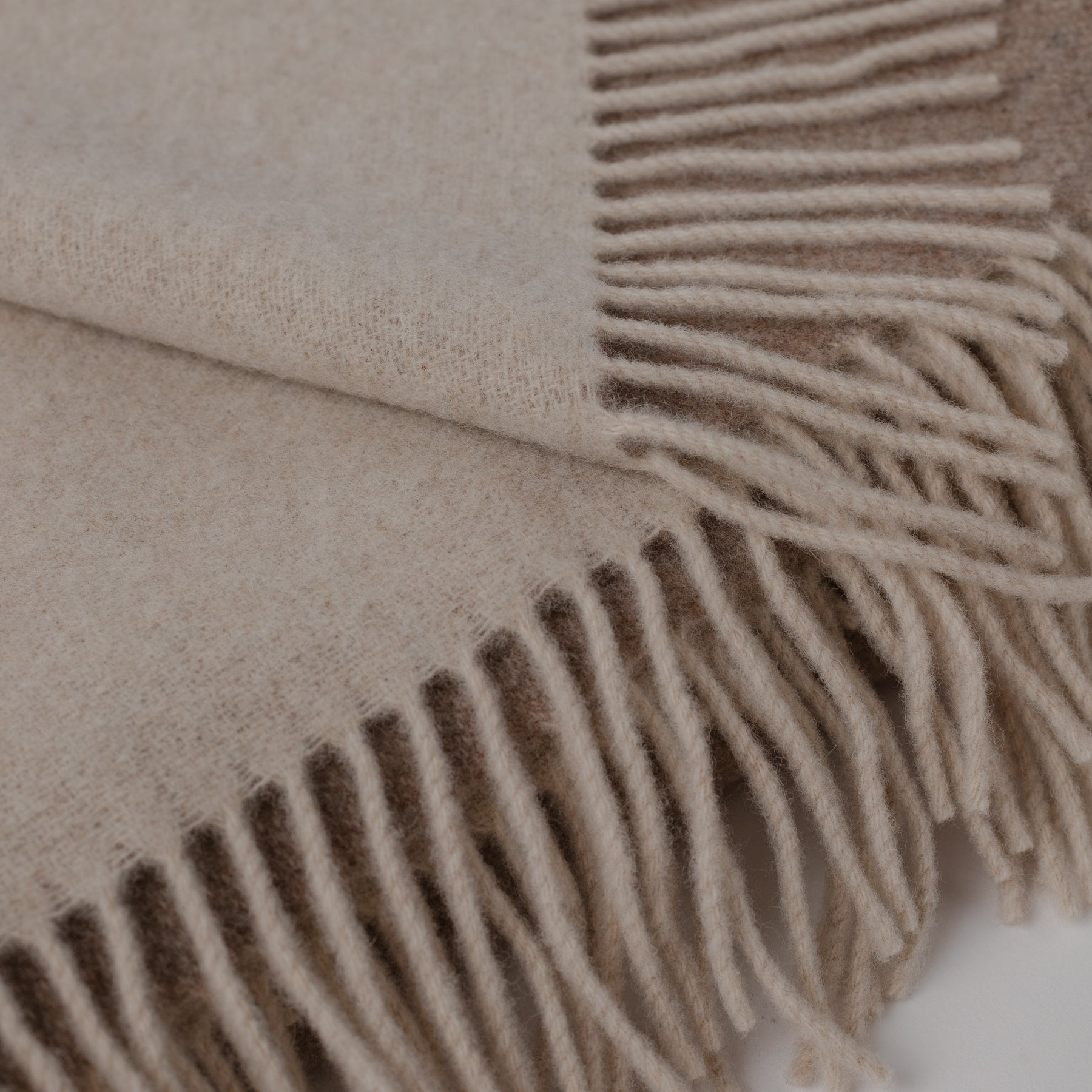 Beige Cashmere and Wool Blanket