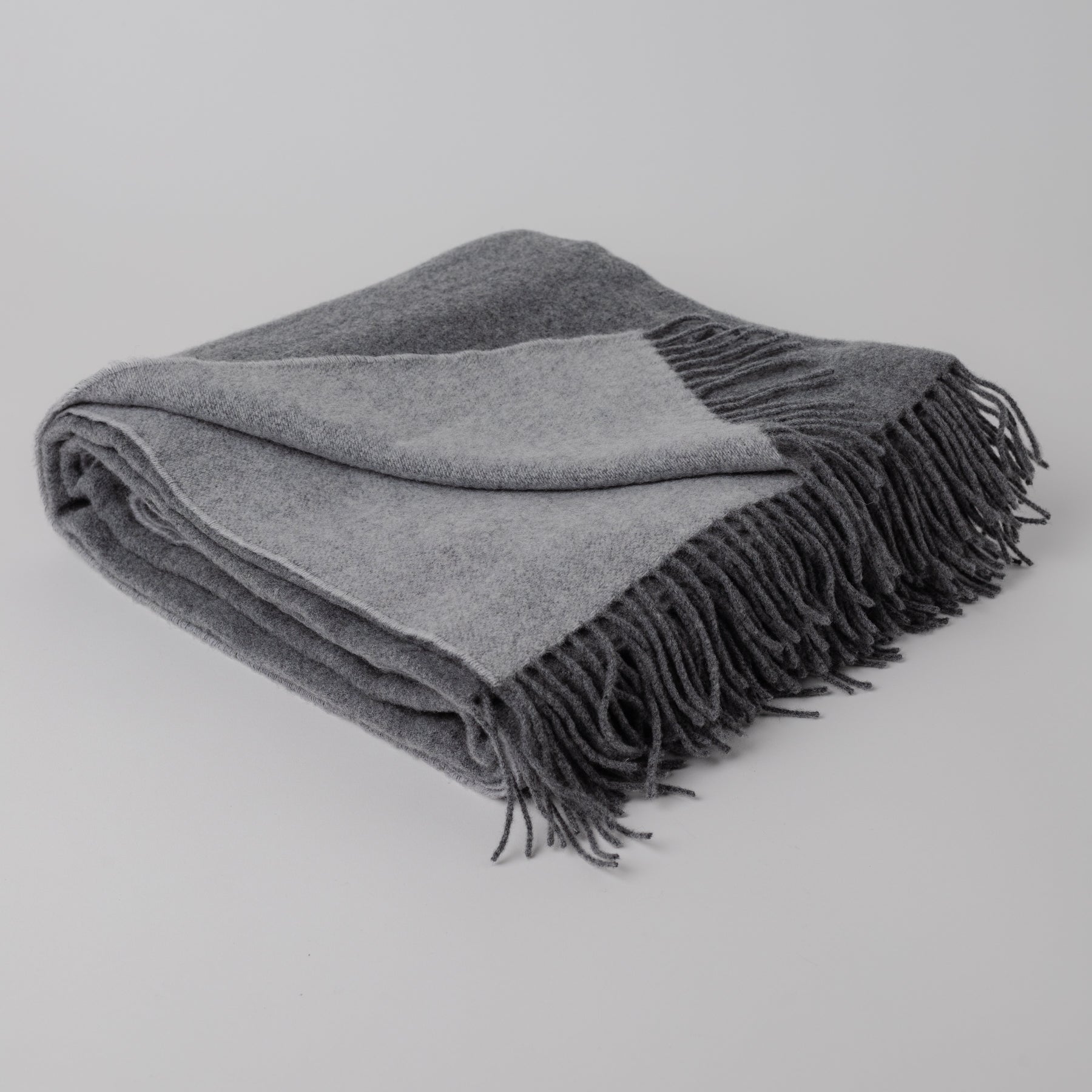 Cashmere and Gray Wool Blanket