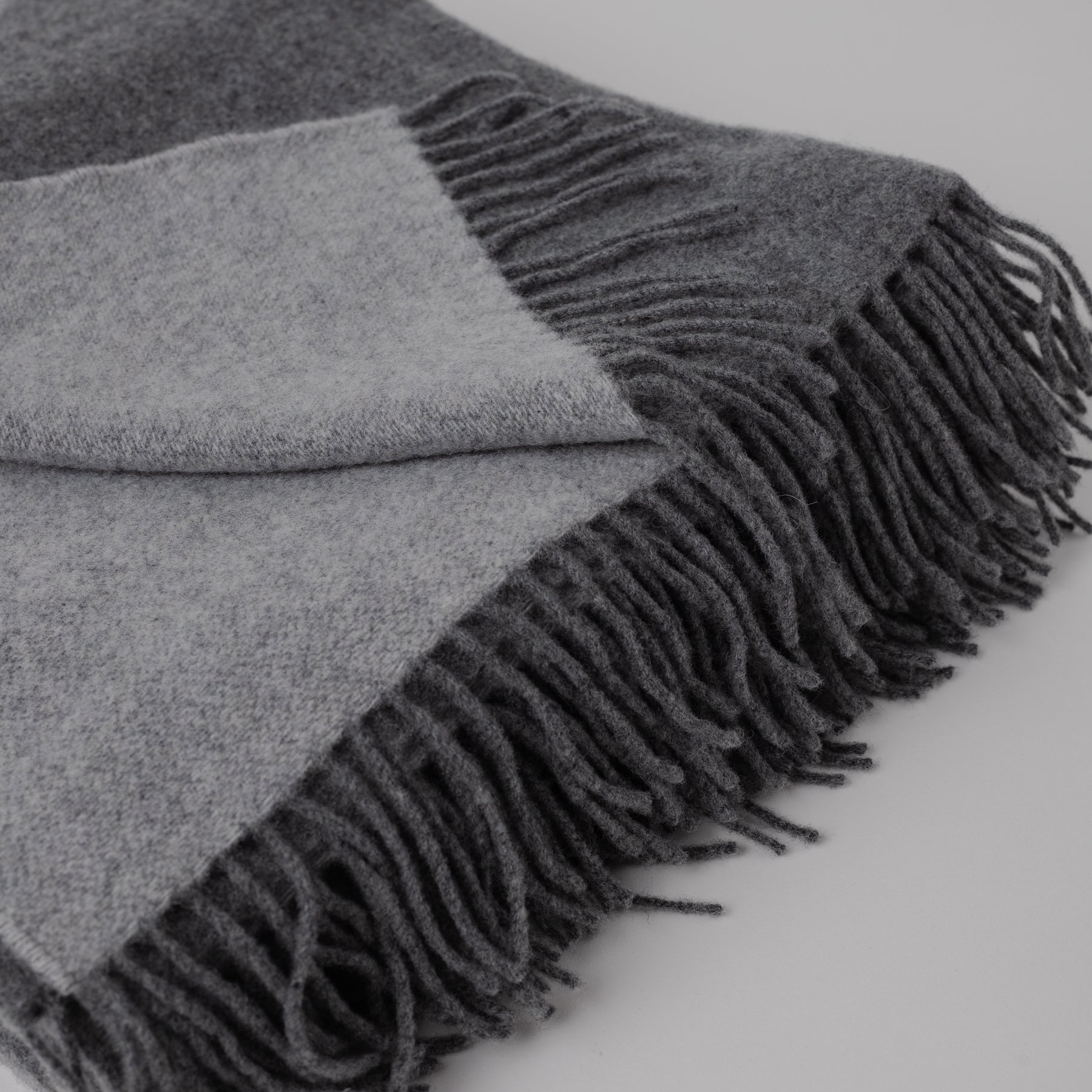 Cashmere and Gray Wool Blanket