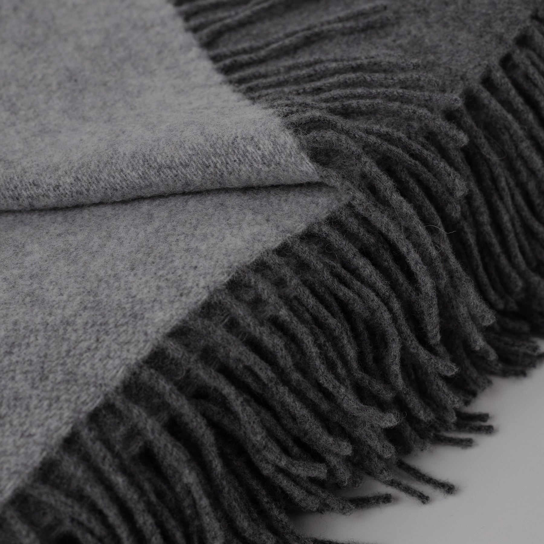 Cashmere and Gray Wool Blanket