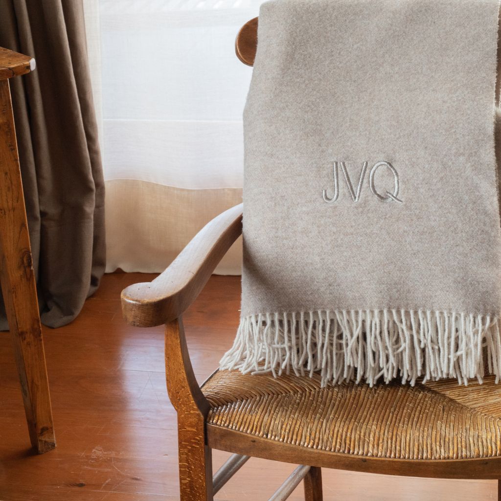 Manta Cashmere y Lana Beige