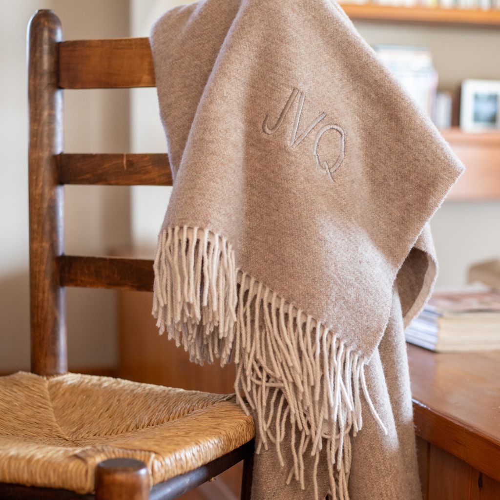 Manta Cashmere y Lana Beige