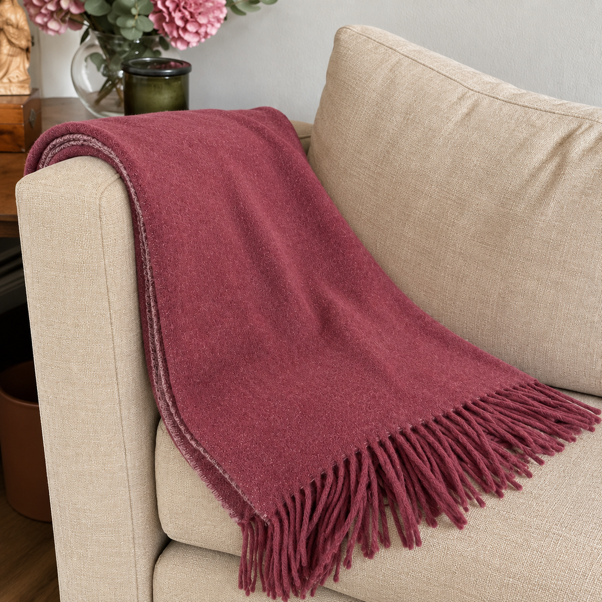 Cashmere and Gray Wool Blanket