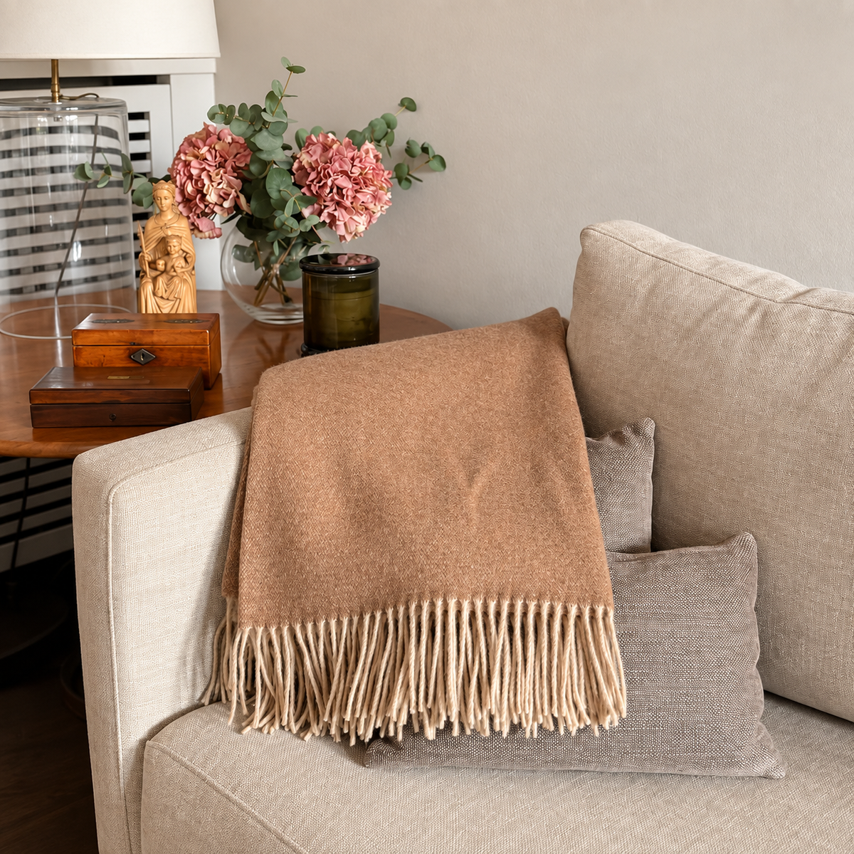 Manta Cashmere y Lana Camel