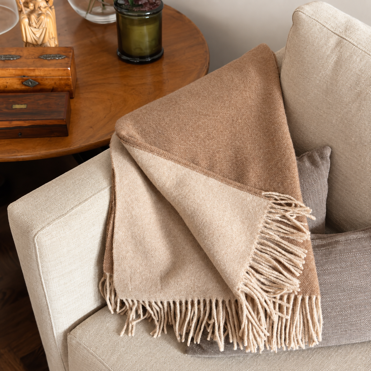 Manta Cashmere y Lana Camel