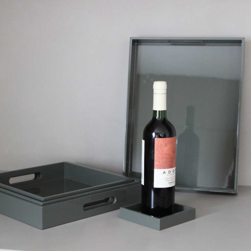 Pack Bandejas y Posabotellas Lacado Verde