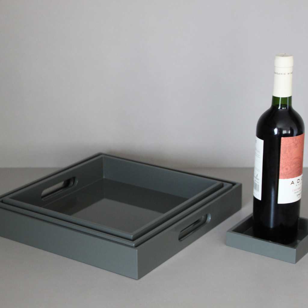 Pack Bandejas y Posabotellas Lacado Verde