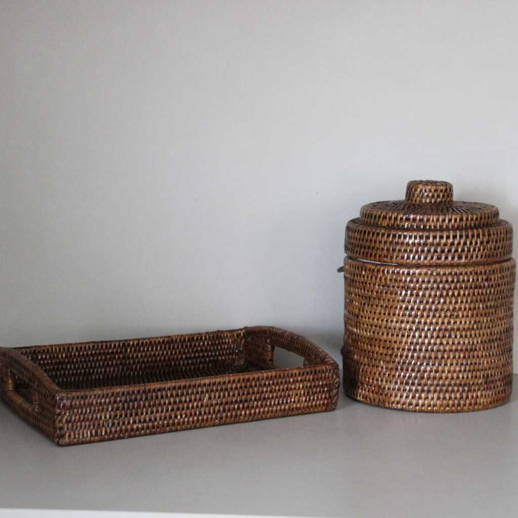 Pack Cubitera y Bandeja Ratán Mediana