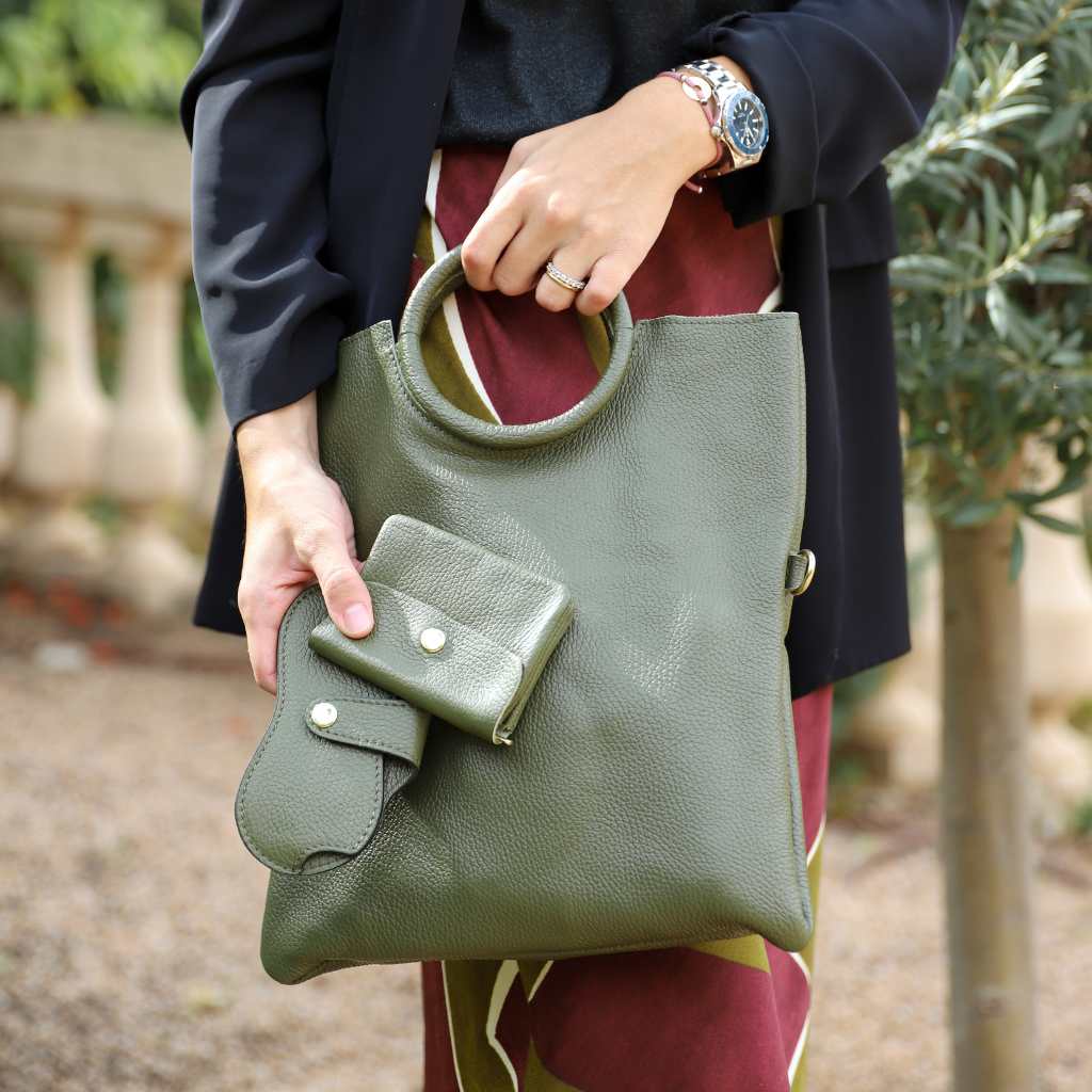 Bolso Anilla Piel Verde