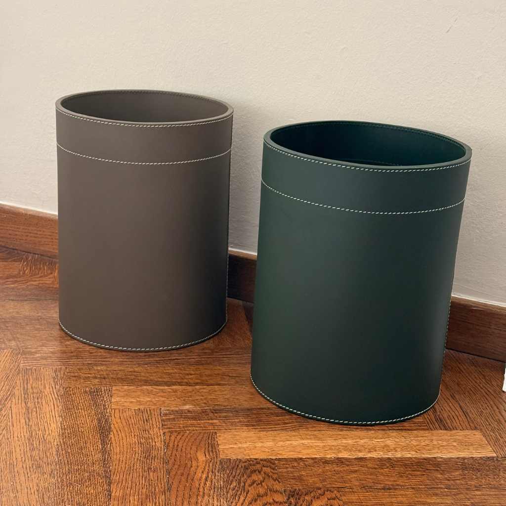 Papelera Piel Taupe