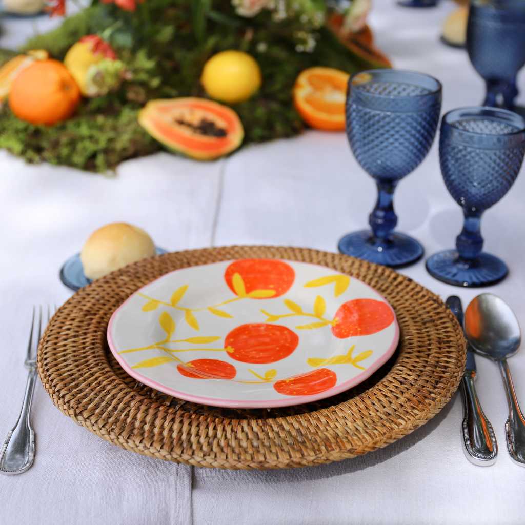 Orange Ceramic Plates (Set of 4)