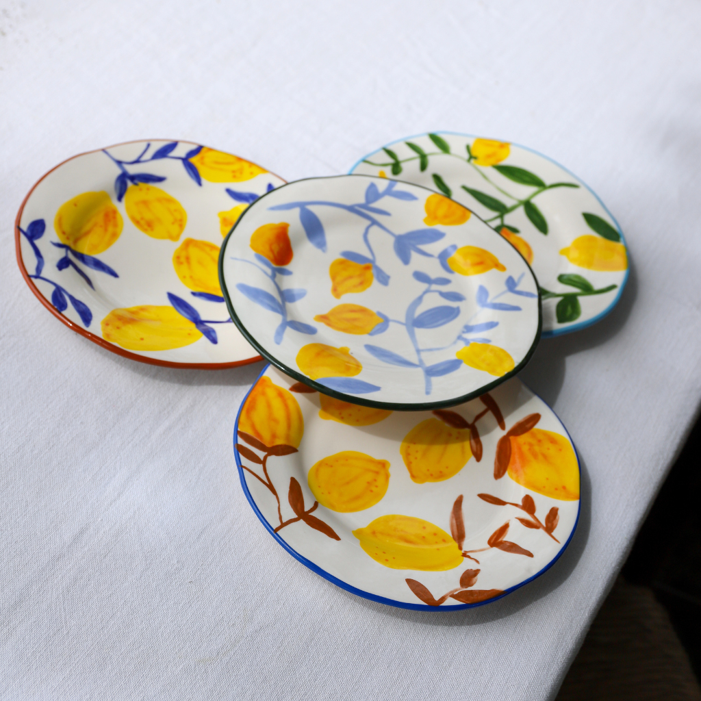 Lemon Ceramic Plates (Set of 4)