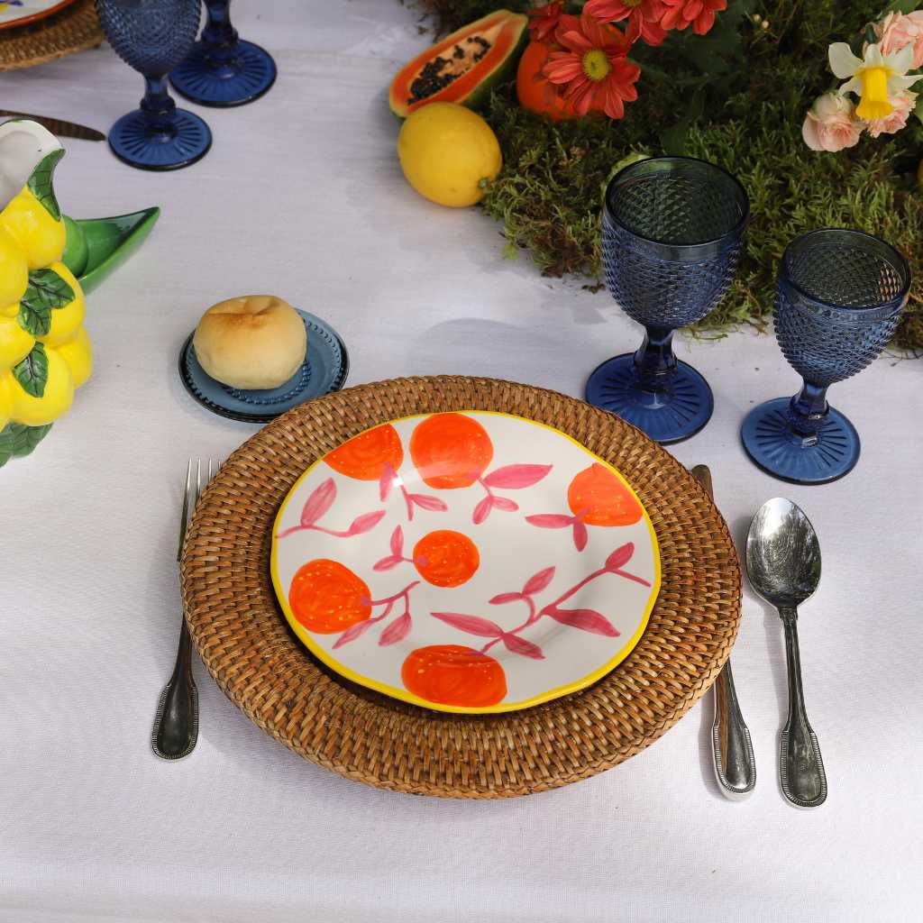 Orange Ceramic Plates (Set of 4)