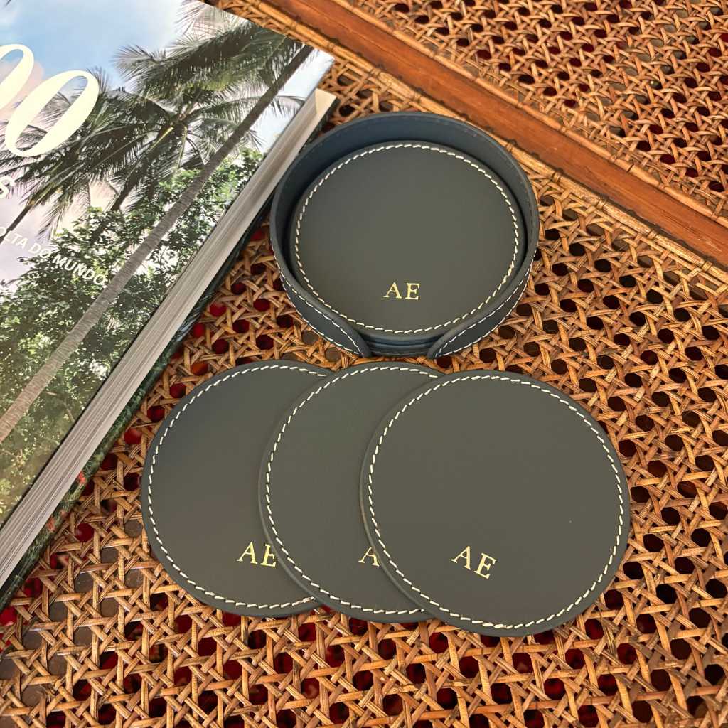 Posavasos Piel Navy (6 uds)