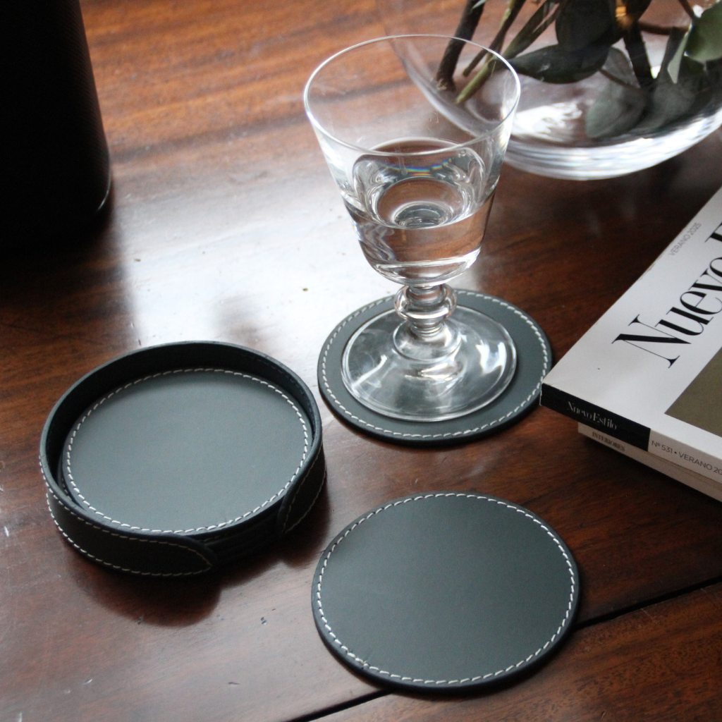 Posavasos Piel Navy (6 uds)