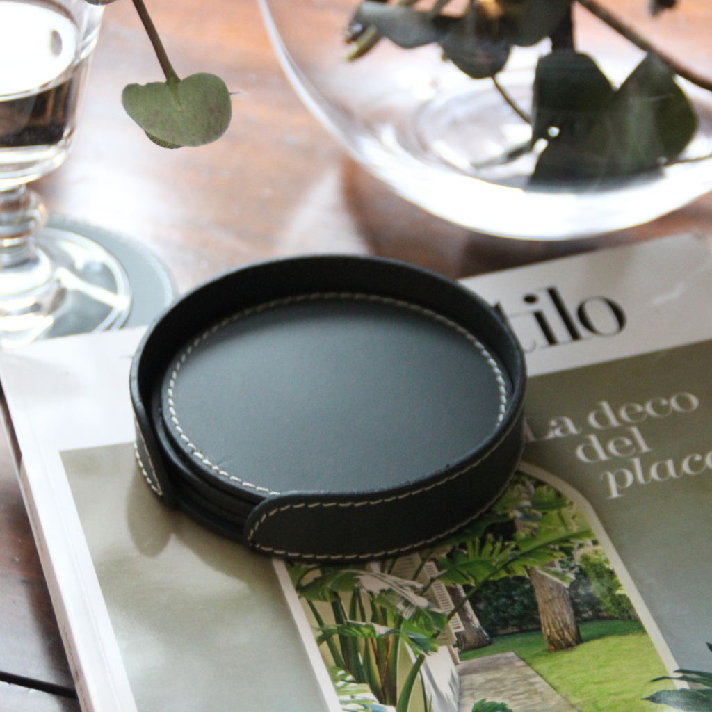 Posavasos Piel Navy (6 uds)