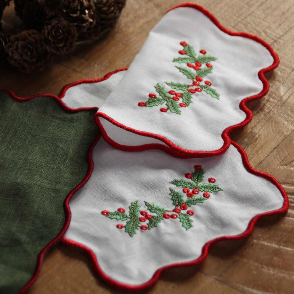 Servilletas Cocktail Acebo Navidad (Set de 6)