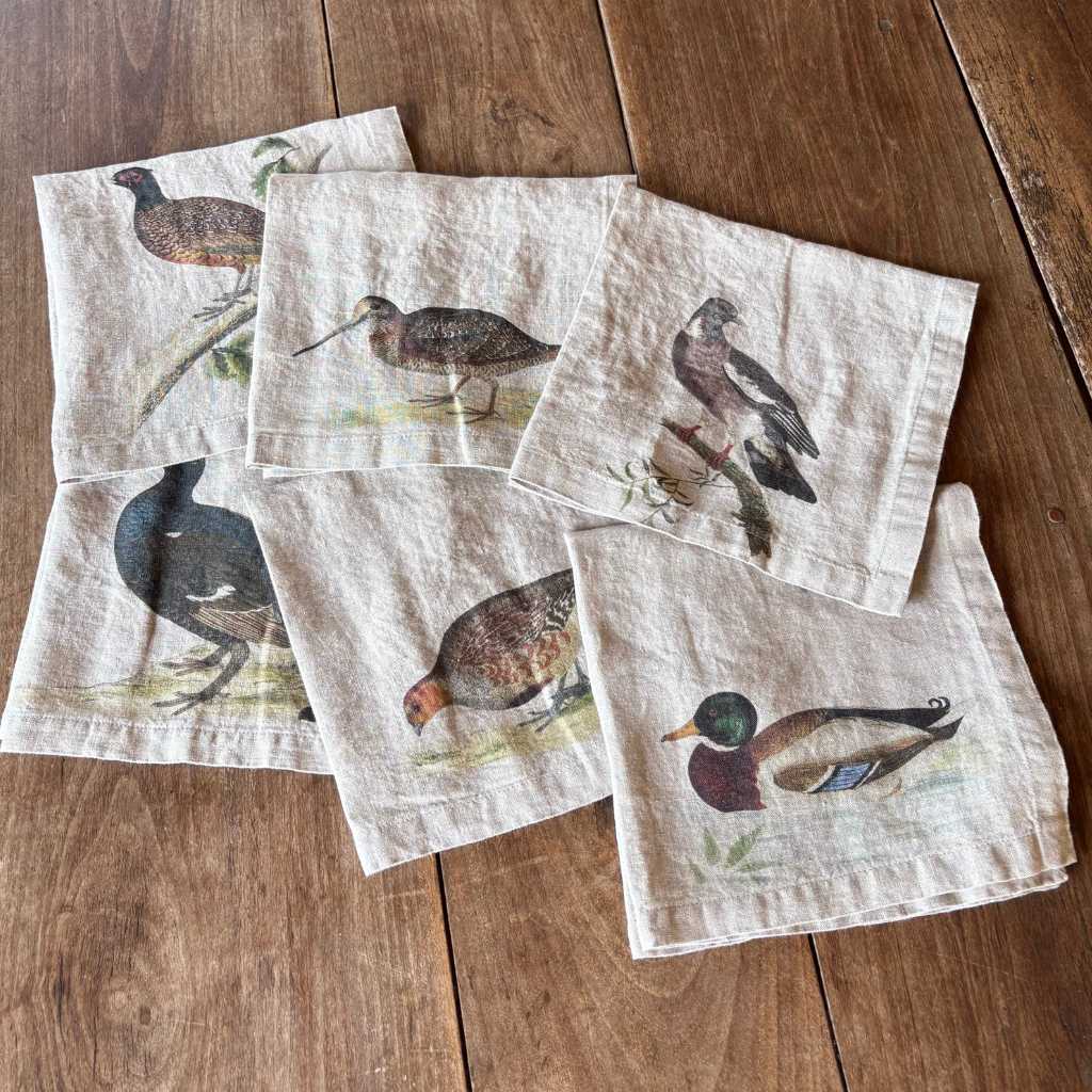 Servilletas Lino Aves (Set de 6)