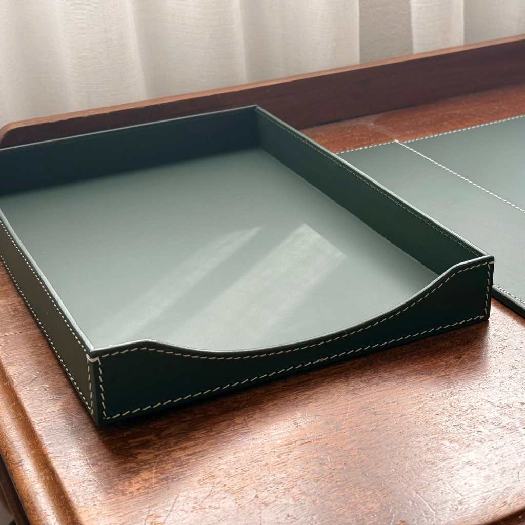 Set Escritorio Piel Verde (4 piezas)