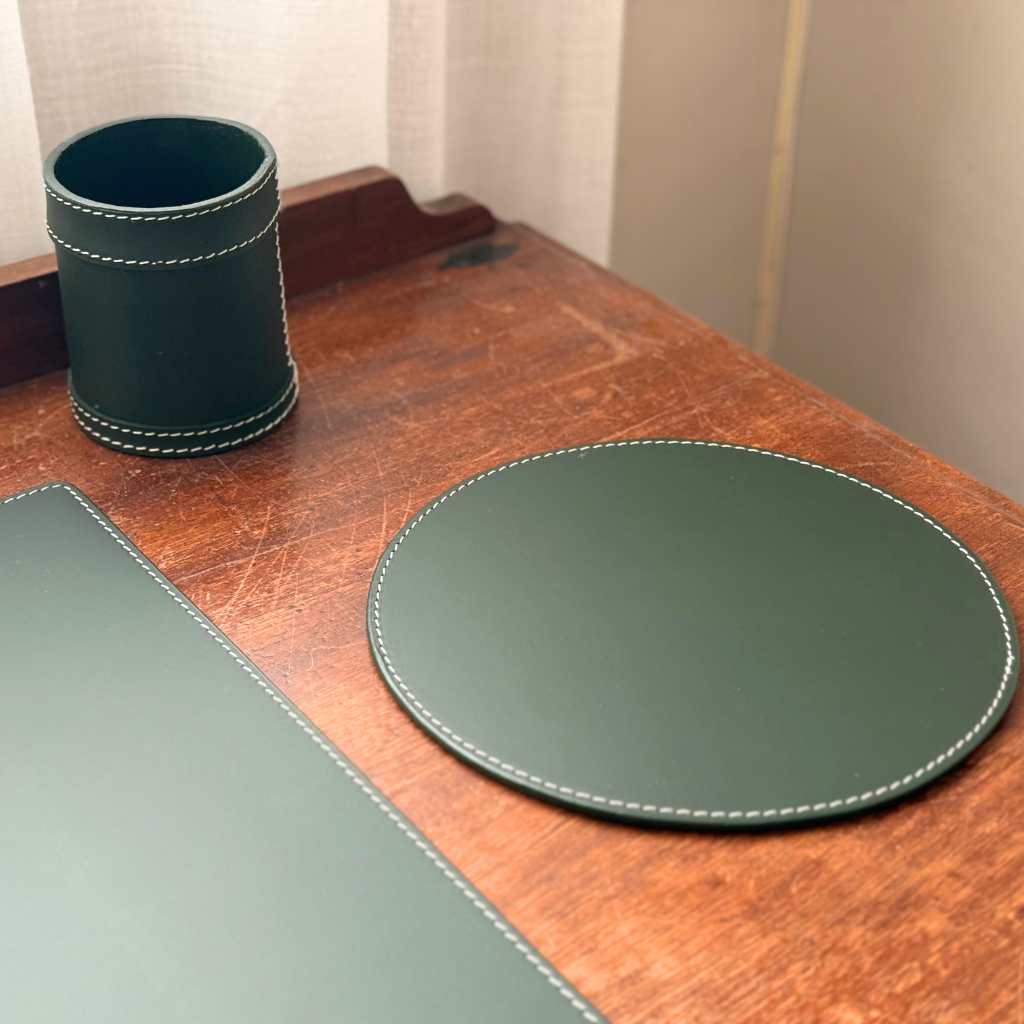 Set Escritorio Piel Verde (4 piezas)