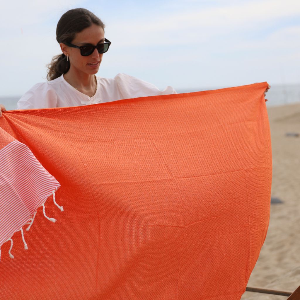 Orange Striped Beach Towel