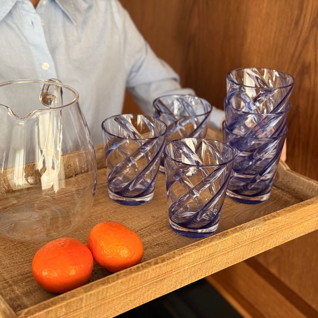 Vasos Policarbonato Espiral Azul