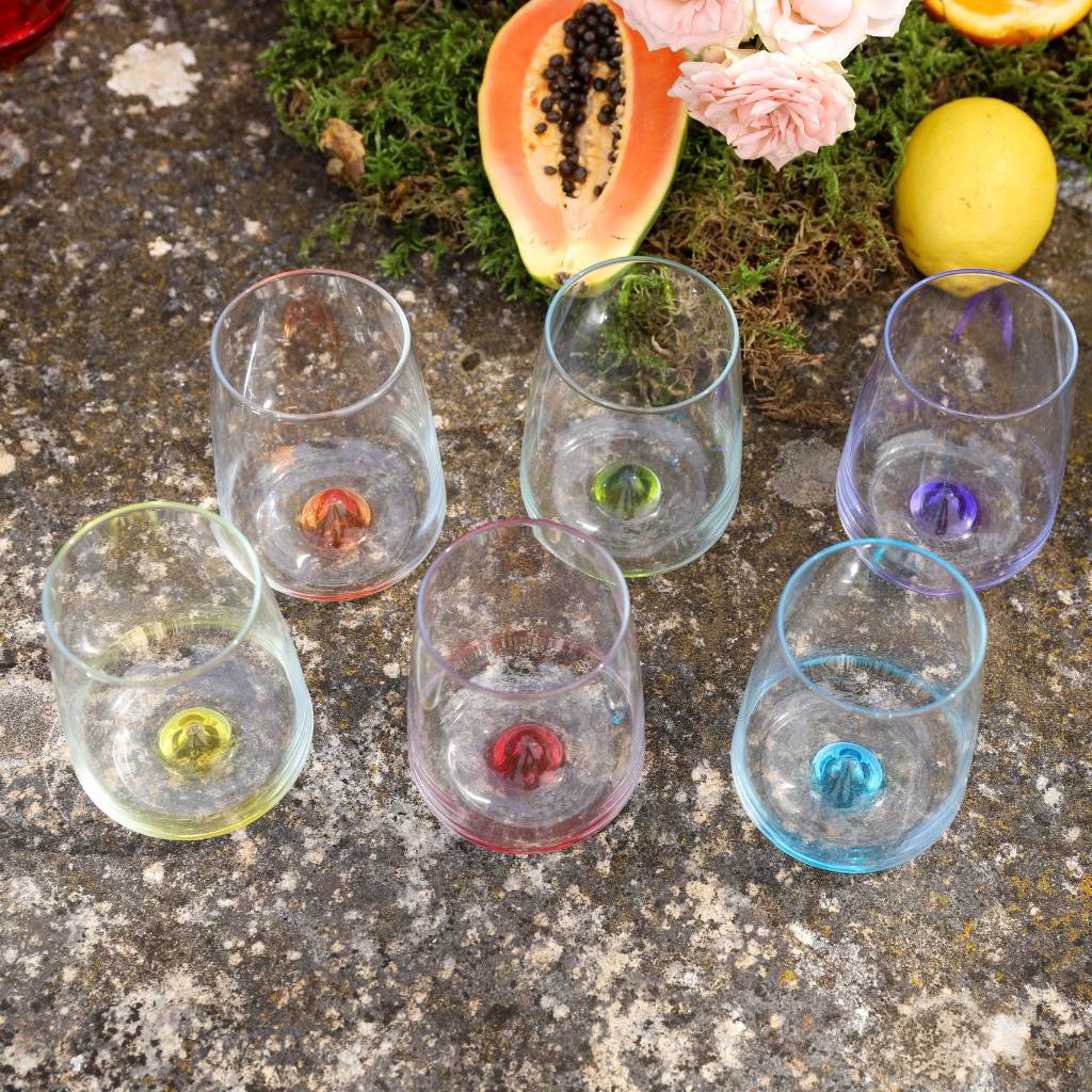 Colored Soft Drinks Glasses (Set of 6)