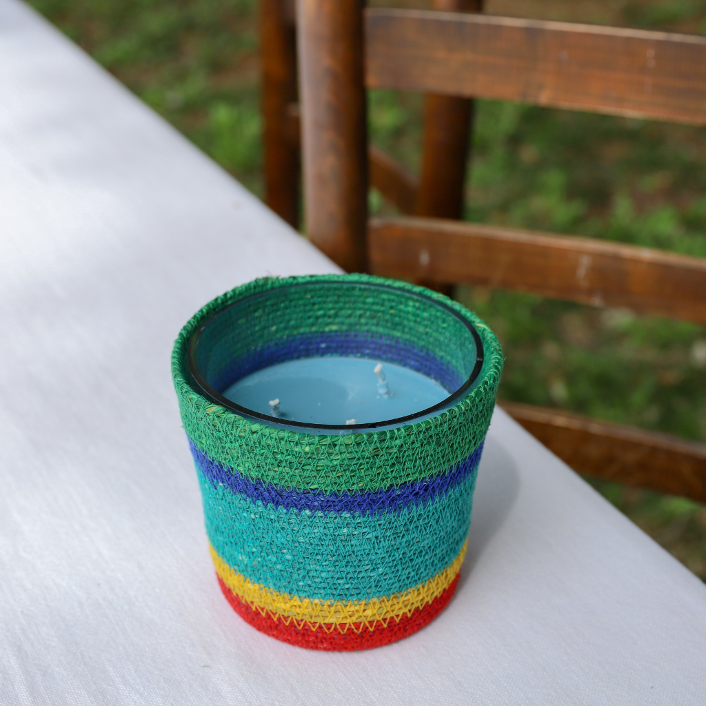 Multicolor Basket Scented Candle