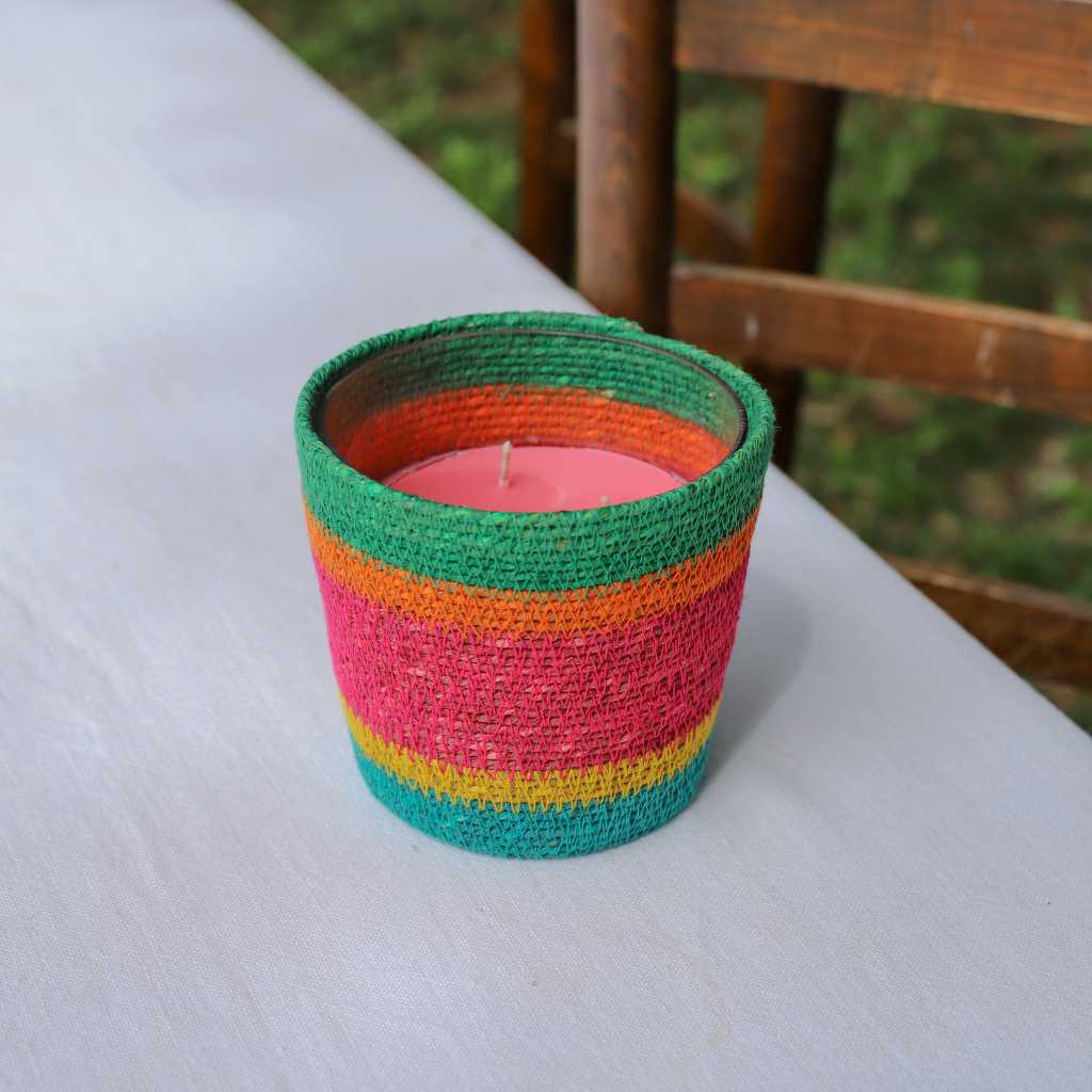 Multicolor Basket Scented Candle